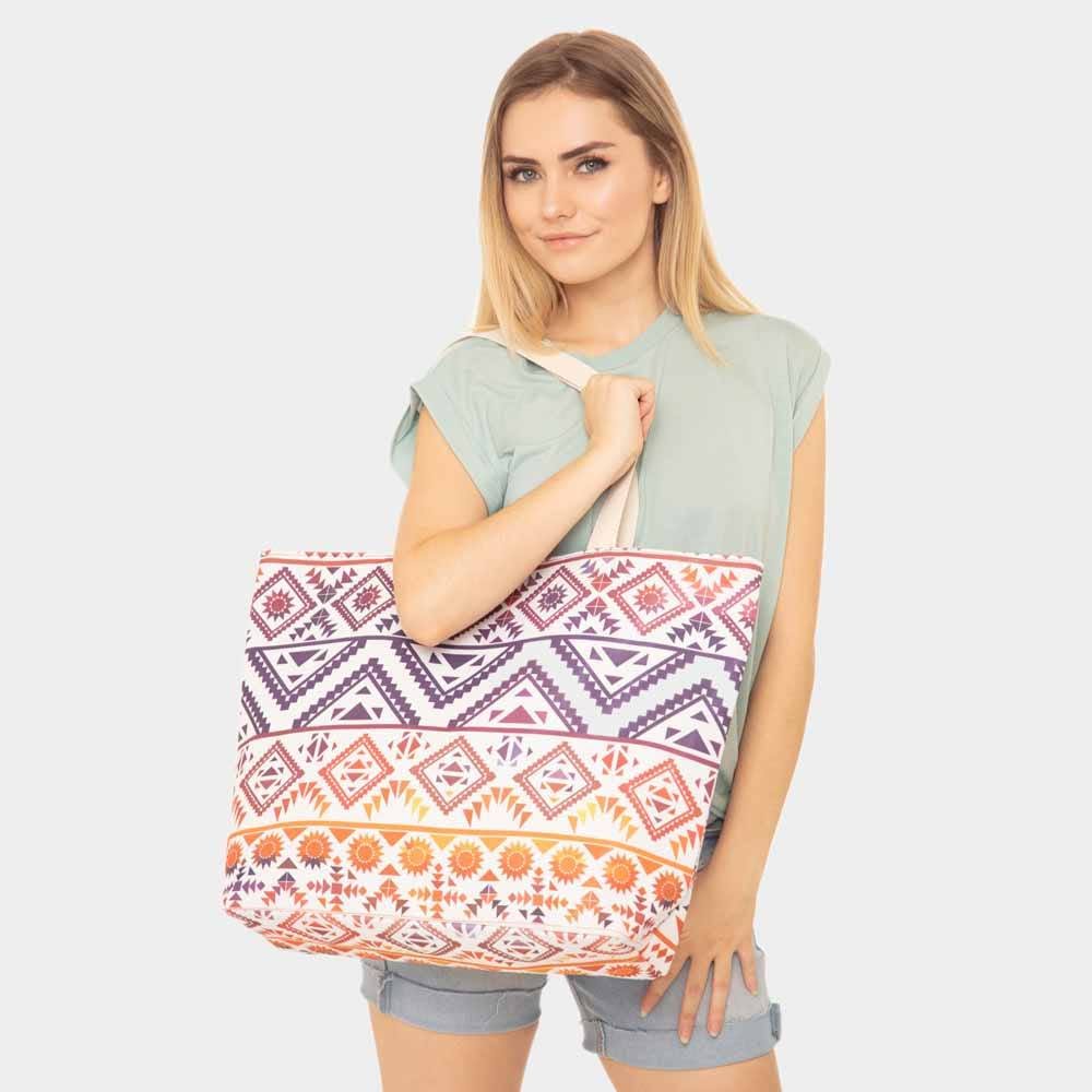Colorful Tribal Pattern Beach Tote